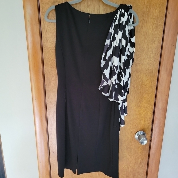 Tahari Black Sheath Dress 2 w/ Scarf | Holiday Party & Winter Events - Picture 2 of 5